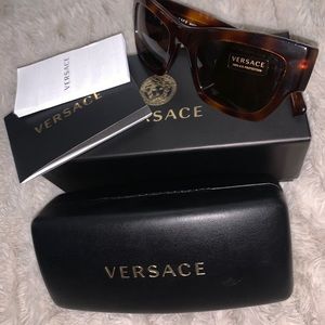 Brindle tortoise colored Versace sunglasses